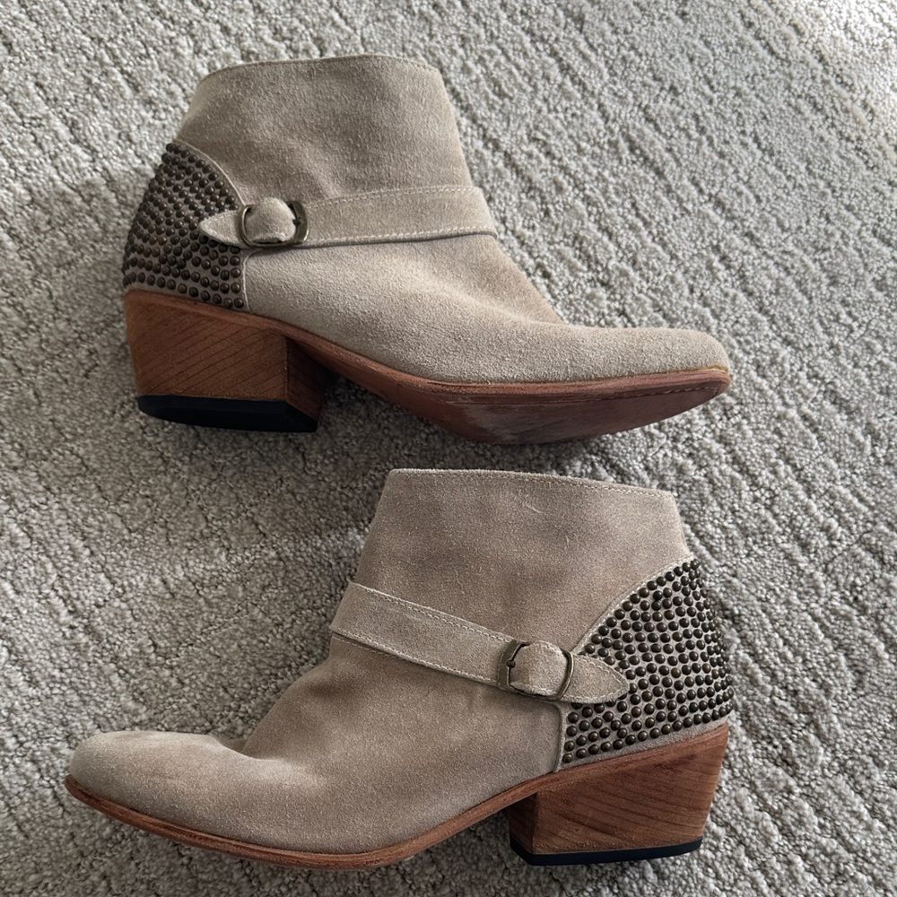 Anine Bing Suede Ankle Boots | Size 40 | Made in USA | Block Heel Booties